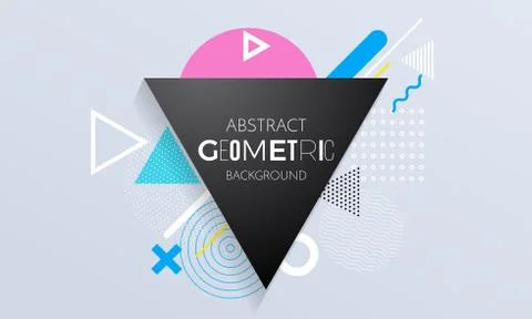 Abstract geometric background of triangle, square and circle element pattern  Stockillustratie