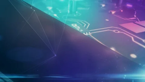 Abstract geometric background with triangles and computer chips. Stock Footage 77512533