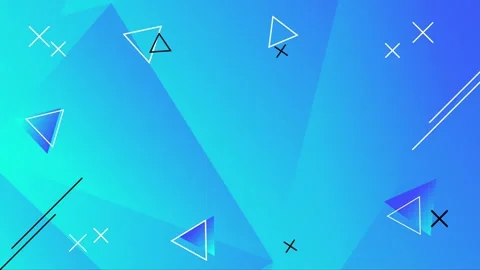 Abstract Geometric Background with Triangles and Lines in Blue and Teal. Stock Footage 320463092