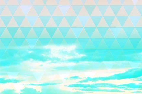 Abstract, geometric background with triangles and clouds Stock Photos