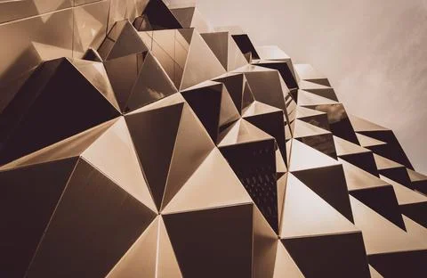 Abstract geometric background with triangles and buildings cells 库存照片