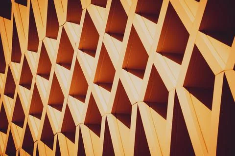 Abstract geometric background with triangles and buildings cells 스톡 사진