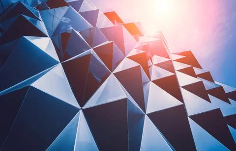 Abstract geometric background with triangles and buildings cells 스톡 사진