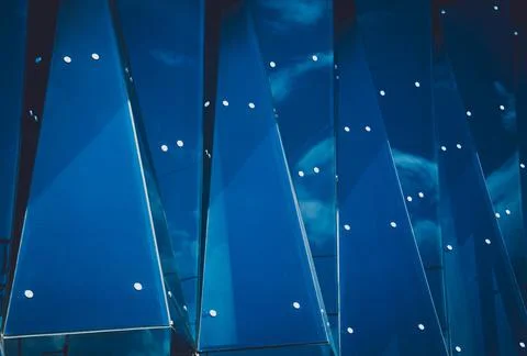 Abstract geometric background with triangles and buildings cells 스톡 사진