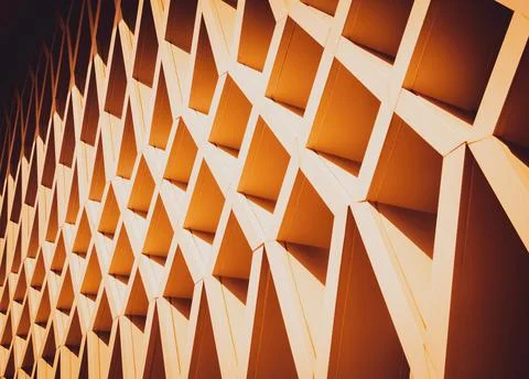 Abstract geometric background with triangles and buildings cells 스톡 사진