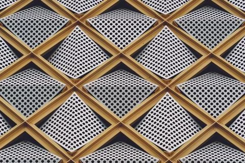 Abstract geometric background with triangles and buildings cells 스톡 사진
