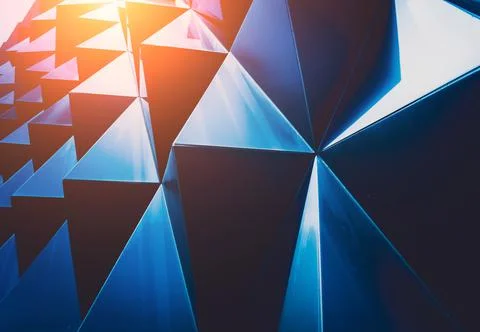 Abstract geometric background with triangles and buildings cells 스톡 사진