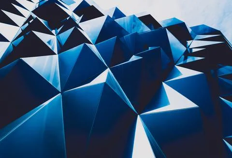 Abstract geometric background with triangles and buildings cells Stock Photos