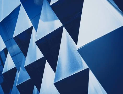 Abstract geometric background with triangles and buildings cells 스톡 사진