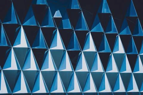 Abstract geometric background with triangles and buildings cells 스톡 사진