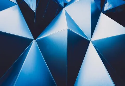 Abstract geometric background with triangles and buildings cells 스톡 사진