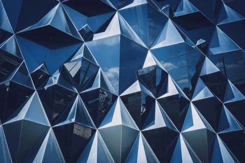 Abstract geometric background with triangles and buildings cells 库存照片