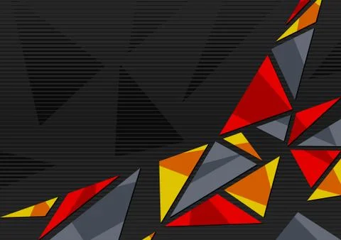 Abstract Geometric Background with Triangles on Black Stock Illustration
