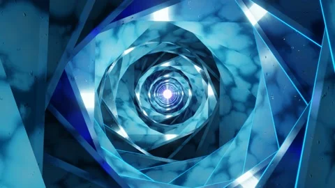 Abstract geometric background, ultraviolet light, rotating tunnel. Stock Footage 197496450