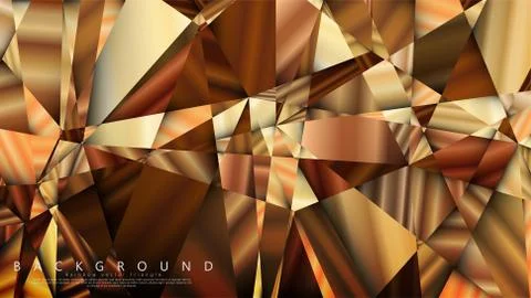 Abstract geometric background. vector gradient golden triangle Stock Illustration
