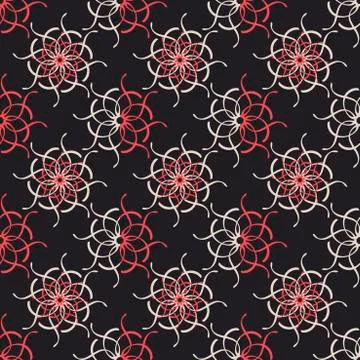 Abstract geometric background, vector seamless pattern, ornamental wallpaper, Stock Illustration