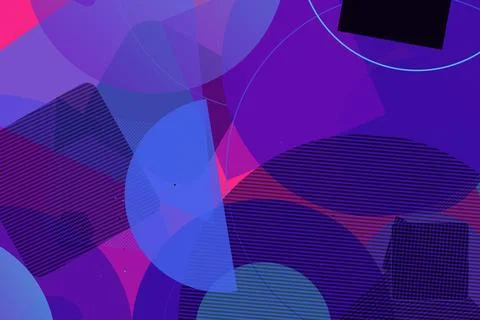 Abstract Geometric Background with Vibrant Colors and Overlapping Shapes Stock Illustration