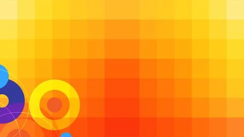 Abstract Geometric Background with Vibrant Gradient and Circular Motifs Stock Illustration