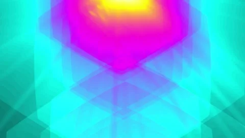 Abstract Geometric Background with Vibrant Lights and Transparent Shapes Video stock 345448897