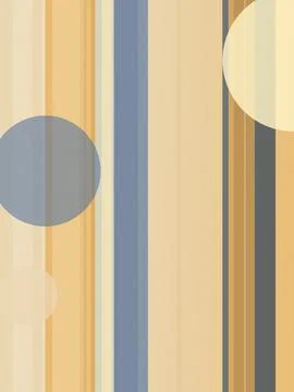 Abstract geometric background with warm beige and blue stripes and circles,.. Stock Illustration