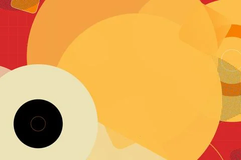 Abstract Geometric Background with Warm Colors and Circular Patterns Stock Illustration