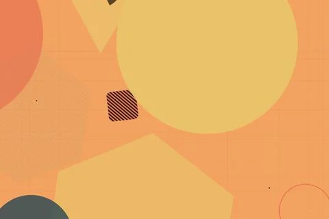 Abstract Geometric Background with Warm Orange and Yellow Shapes Stock Illustration