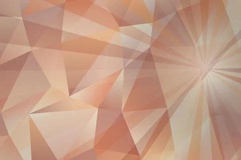 Abstract geometric background with warm tones and light rays Stock Illustration