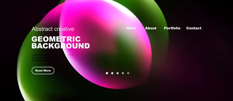 Abstract geometric background. Website header design features vibrant colors, Stock-Illustration
