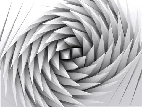 Abstract geometric background, white 3d art Stock Illustration