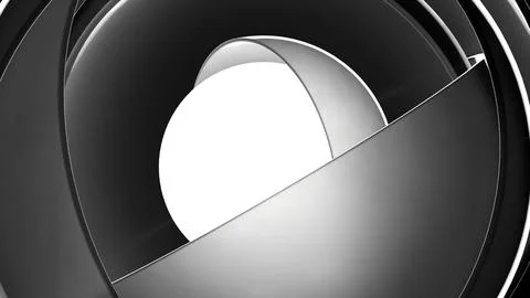 Abstract geometric background with white core hidden behind metal blades. Design Stock Illustration