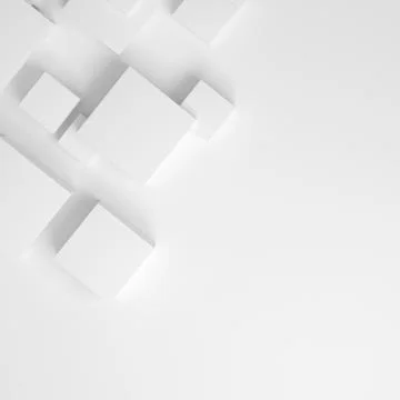 Abstract geometric background with white cubes Stock Illustration