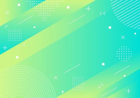 Abstract geometric background, white geometric shape on green gradient back.. Stock Illustration