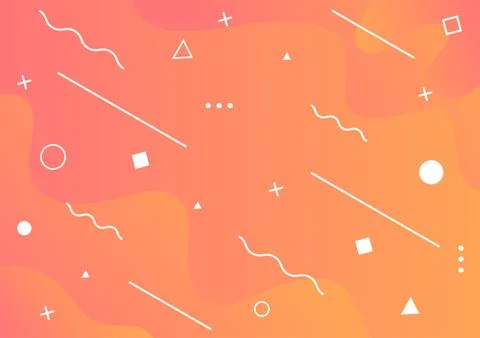 Abstract geometric background, white geometric shape on orange gradient bac.. Stock Illustration