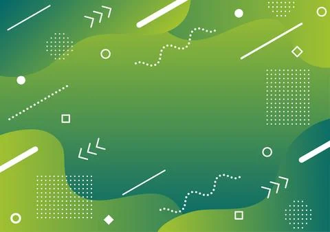 Abstract geometric background, white geometric shape on green gradient back.. Stock Illustration