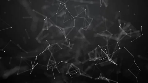 Abstract geometric background with white lines and particles. Plexus structure Stock Footage 242913287