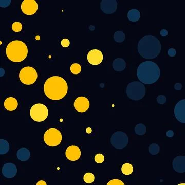 Abstract Geometric Background with Yellow and Navy Blue Scattered Circles Stock Illustration