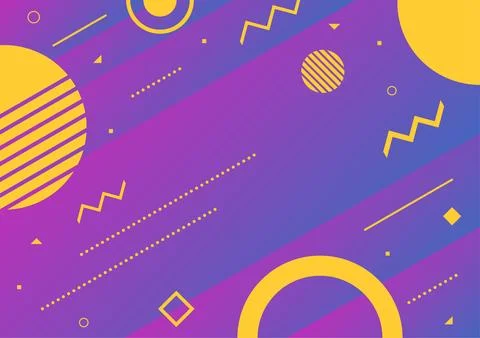 Abstract geometric background, yellow geometric shape on purple gradient ba.. Stock Illustration