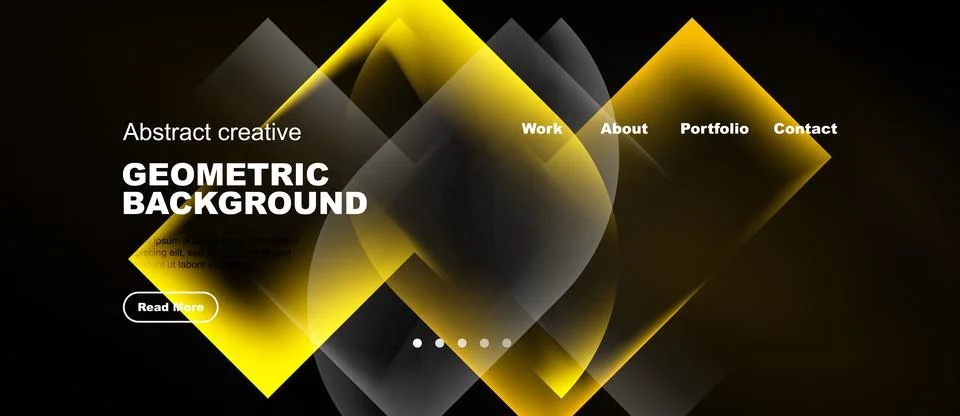 Abstract geometric background. Yellow layers overlap black space. Website Stockillustratie