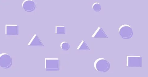 Abstract Geometric BackgroundCircles, Squares Triangles in Pastel Purple Shades Stock Illustration