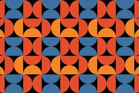 Abstract geometric backgrounds blend semicircles and triangles Stock Illustration