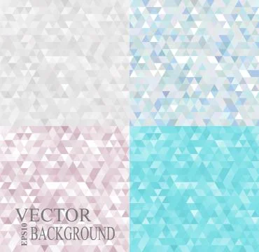 Abstract geometric backgrounds set consisting of light triangles Illustrazione stock