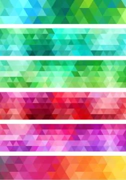 Abstract geometric banner background, vector set Stock Illustration