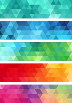 Abstract geometric banner, vector set Stock Illustration