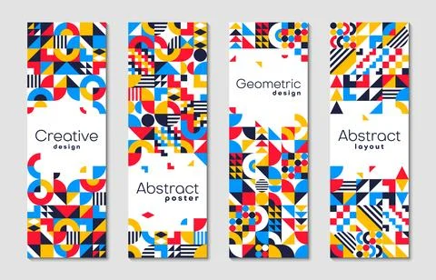 Abstract geometric banners with modern pattern イラスト素材