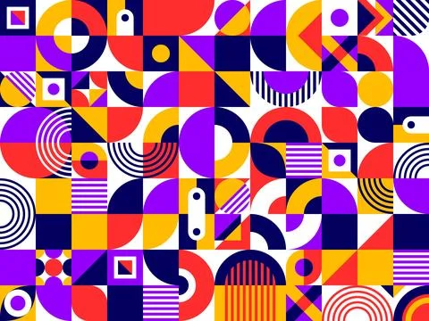 Abstract geometric bauhaus elements pattern 스톡 일러스트