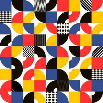 Abstract geometric bauhaus seamless pattern Illustrazione stock
