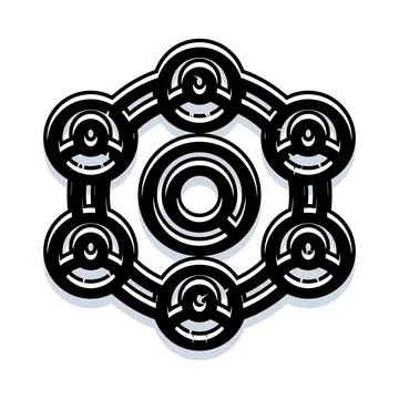 Abstract geometric black and white symbol design Stock Illustration