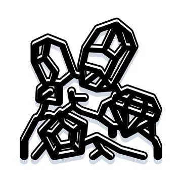 Abstract geometric black and white crystal formation Stock Illustration