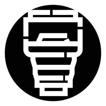 Abstract geometric black and white flash icon Stock Illustration