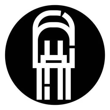 Abstract geometric black and white symbol design Stock Illustration
